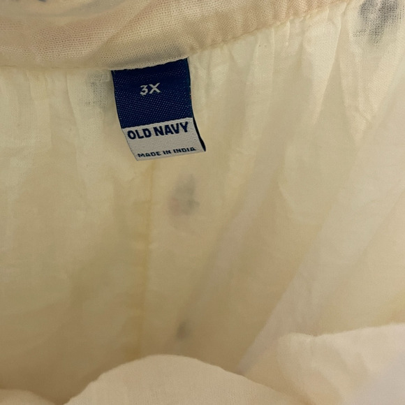 Women's 3X Old Navy Floral Embroidered Square Neck Ivory Tiered Maxi Dress - Picture 4 of 6